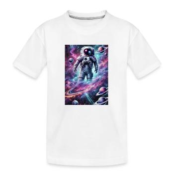 Ein Astronaut im Kosmos - Kinder Premium Bio T-Shirt - Weiß - Vorne