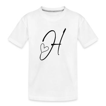Letter H Letter H Calligraphy - Kids' Premium Organic T-Shirt - white - Front