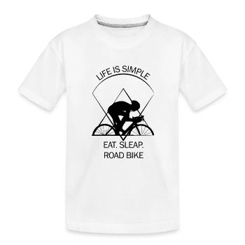 Racer - Kids' Premium Organic T-Shirt - white - Front