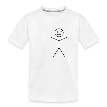 Strichmann Traurig - Kinder Premium Bio T-Shirt - Weiß - Vorne