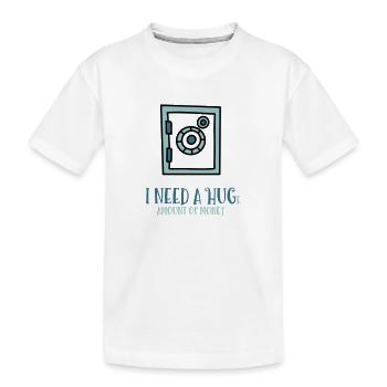 MONEY LOVE EMBRACE LOVE STOCK EXCHANGE SAFE MOTIF EUR - Kids' Premium Organic T-Shirt - white - Front