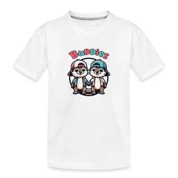 Deux copains loutres mignons copains pour toujours - T-shirt bio Premium Enfant - blanc - Devant