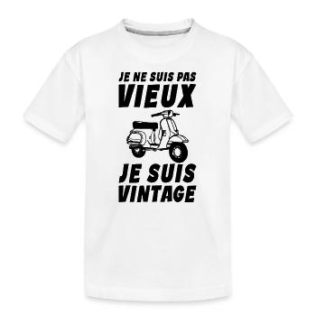 Je ne suis pas vieux - Je suis vintage - Mobylette - T-shirt bio Premium Enfant - blanc - Devant