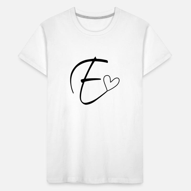 Buchstabe E Buchstabe-E Kalligrafie Kinder Premium Bio T-Shirt