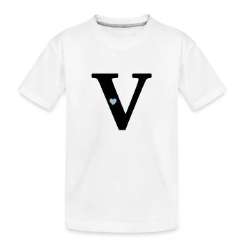 Buchstabe V Anfangsbuchstabe - Kinder Premium Bio T-Shirt - Weiß - Vorne