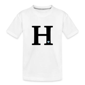 Buchstabe H Anfangsbuchstabe - Kinder Premium Bio T-Shirt - Weiß - Vorne