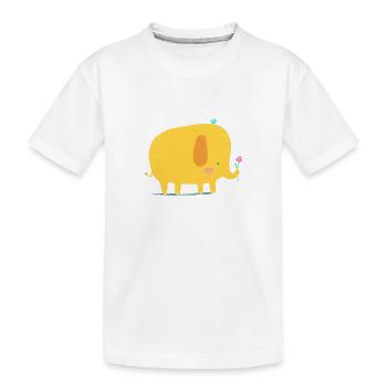 Little Friends - Elephant and Little Bird - Kids' Premium Organic T-Shirt - white - Front
