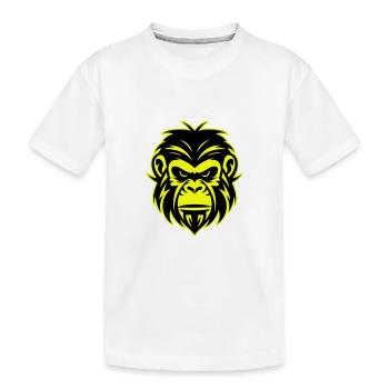 Icône de portrait de tête de singe - T-shirt bio Premium Enfant - blanc - Devant