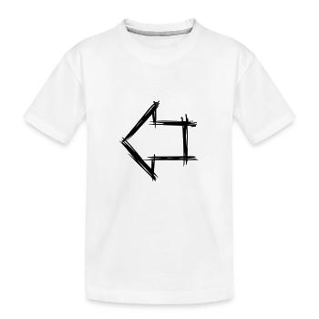 Pfeil, rechts links, Symbol / Icon hand gezeichnet - Kinder Premium Bio T-Shirt - Weiß - Vorne