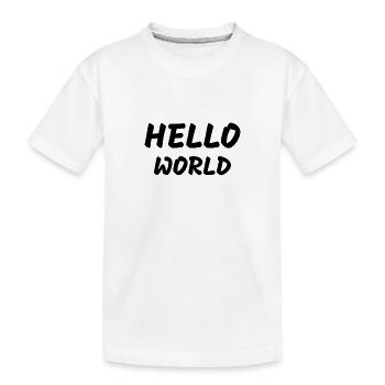 HELLO WORLD - Kinder Premium Bio T-Shirt - Weiß - Vorne