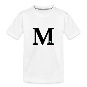 Buchstabe M Anfangsbuchstabe - Kinder Premium Bio T-Shirt - Weiß - Vorne
