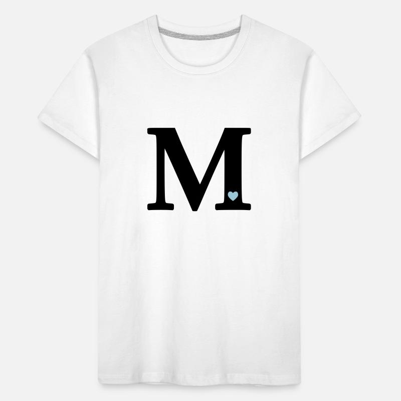 Buchstabe M Anfangsbuchstabe Kinder Premium Bio T-Shirt