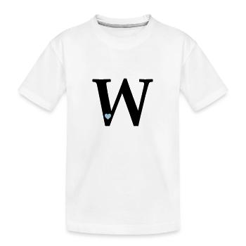 Buchstabe W Anfangsbuchstabe - Kinder Premium Bio T-Shirt - Weiß - Vorne
