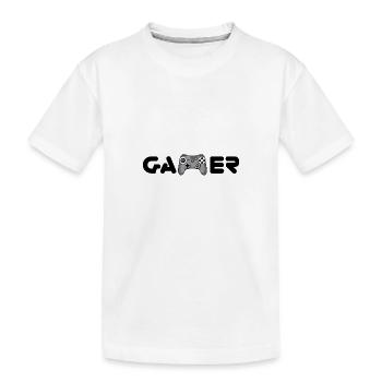 Gamer Shirt Gaming Controller Zocker - Kinder Premium Bio T-Shirt - Weiß - Vorne