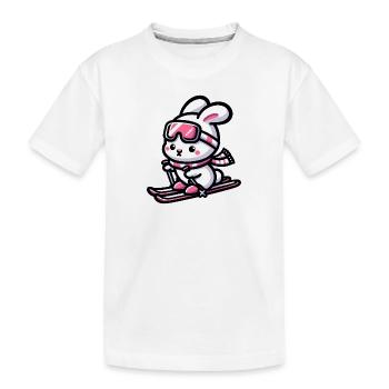 Lapin de ski mignon pour les enfants - T-shirt bio Premium Enfant - blanc - Devant