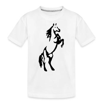 Steigender Hengst - Kinder Premium Bio T-Shirt - Weiß - Vorne