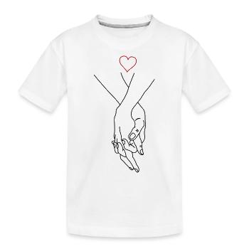 mains couple coeur - T-shirt bio Premium Enfant - blanc - Devant
