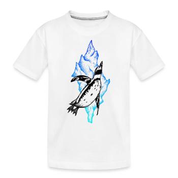 Pinguin Blau Eisberg Antarktis SVENPAINT - Kinder Premium Bio T-Shirt - Weiß - Vorne