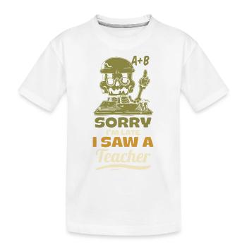 Désolé je suis en retard j’ai vu un professeur - T-shirt bio Premium Enfant - blanc - Devant