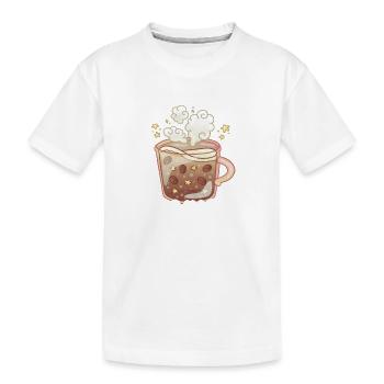Kaffee - Kinder Premium Bio T-Shirt - Weiß - Vorne