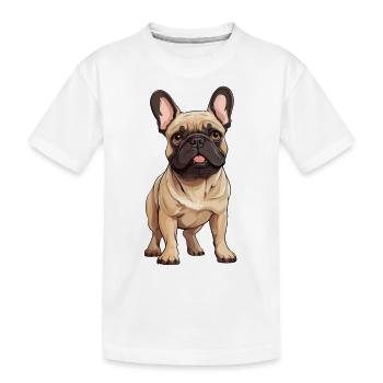 englische / französische Bulldogge Illustration - Kinder Premium Bio T-Shirt - Weiß - Vorne