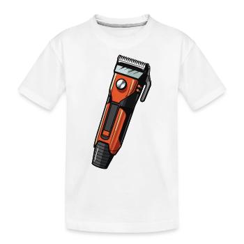 Tondeuse à cheveux icône de coiffeur - T-shirt bio Premium Enfant - blanc - Devant