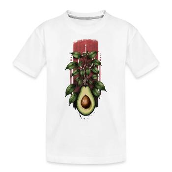 Avocadosprossen: Baum, der aus einer Avocado hervorgeht - Kinder Premium Bio T-Shirt - Weiß - Vorne