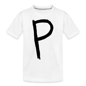 Buchstaben P - Kinder Premium Bio T-Shirt - Weiß - Vorne
