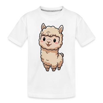 Süße Llama Chibi Alpaca - Kinder Premium Bio T-Shirt - Weiß - Vorne