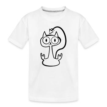 Heay metal cat - Kids' Premium Organic T-Shirt - white - Front