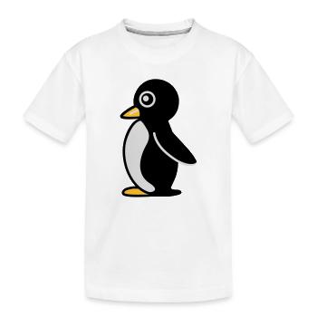 Minimalistischer Pinguin - Kinder Premium Bio T-Shirt - Weiß - Vorne