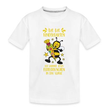 School enrollment bee sugar cone school kindergarten - Kids' Premium Organic T-Shirt - white - Front