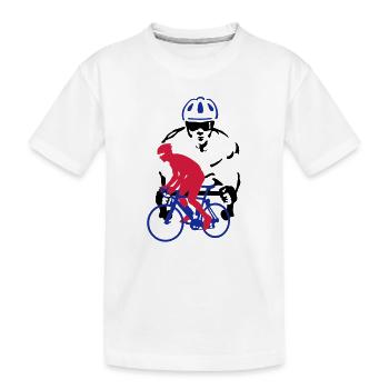 Rennrad - Kinder Premium Bio T-Shirt - Weiß - Vorne