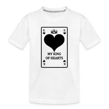Playing card My hearts king with text - Kids' Premium Organic T-Shirt - white - Front