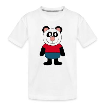 Panda Pandabär Bär Bärchen Gesicht Augen cute - Kinder Premium Bio T-Shirt - Weiß - Vorne
