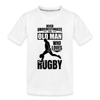 Old Rugby Grandpa - Kids' Premium Organic T-Shirt - white - Front