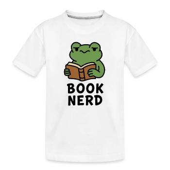 Wise Frog Lecture Livre Imprimer - T-shirt bio Premium Enfant - blanc - Devant