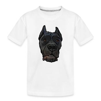 Cane Corso kupiert Kopf im Comicstyle - Kinder Premium Bio T-Shirt - Weiß - Vorne