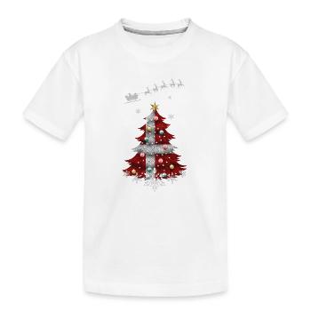 Sapin de Noël avec drapeau du Danemark - T-shirt bio Premium Enfant - blanc - Devant