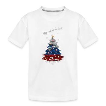 Sapin de Noël avec drapeau de la Slovénie - T-shirt bio Premium Enfant - blanc - Devant