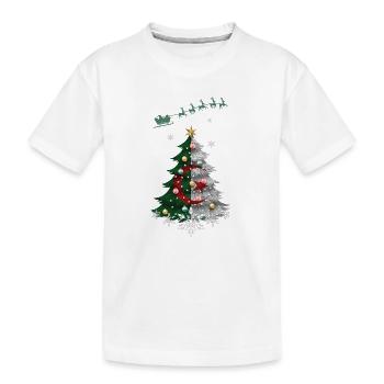 Sapin de Noël avec drapeau de l’Algérie - T-shirt bio Premium Enfant - blanc - Devant