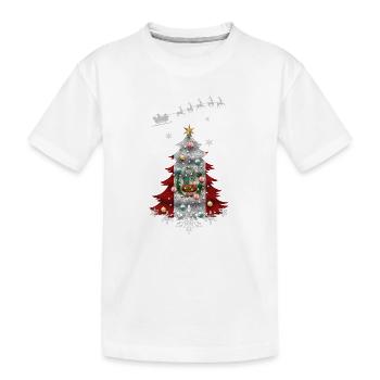 Sapin de Noël avec drapeau péruvien - T-shirt bio Premium Enfant - blanc - Devant