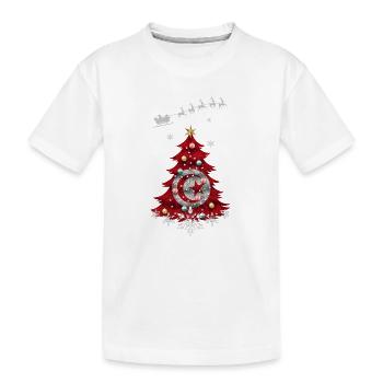 Sapin de Noël avec drapeau tunisien - T-shirt bio Premium Enfant - blanc - Devant
