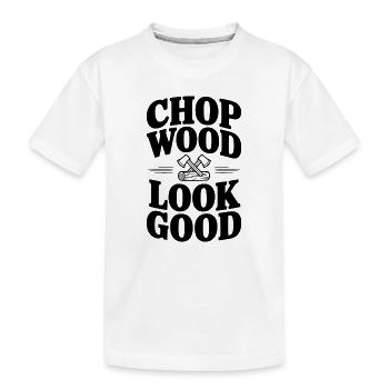 Couper du bois, c'est bien - T-shirt bio Premium Enfant - blanc - Devant