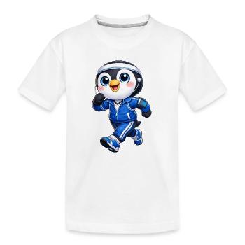Marathon de jogging de pingouin sympa - T-shirt bio Premium Enfant - blanc - Devant