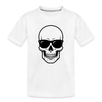 Crâne cool et badass avec des lunettes de soleil - T-shirt bio Premium Enfant - blanc - Devant