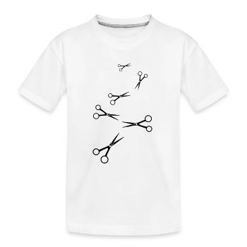 Schere Barber icon - Kinder Premium Bio T-Shirt - Weiß - Vorne