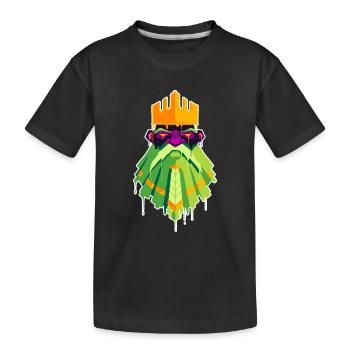 A Beautiful and Funny Dwarf King Design - Kids' Premium Organic T-Shirt - black - Front