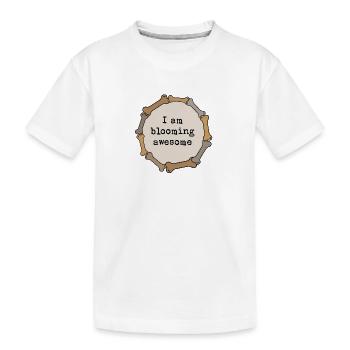 Blooming awesome - Kids' Premium Organic T-Shirt - white - Front