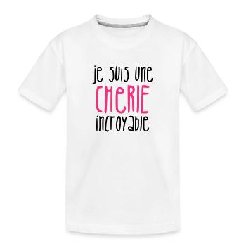 Chéri Love Chérie Amour Femme Mari Valentin - Kids' Premium Organic T-Shirt - white - Front